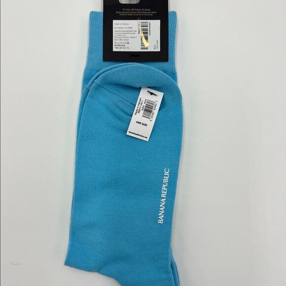 BRAND NEW MEN'S BANANA REPUBLIC FLOWER DESIGN SOCKS BLUE ONE SIZE - Picture 2 of 4